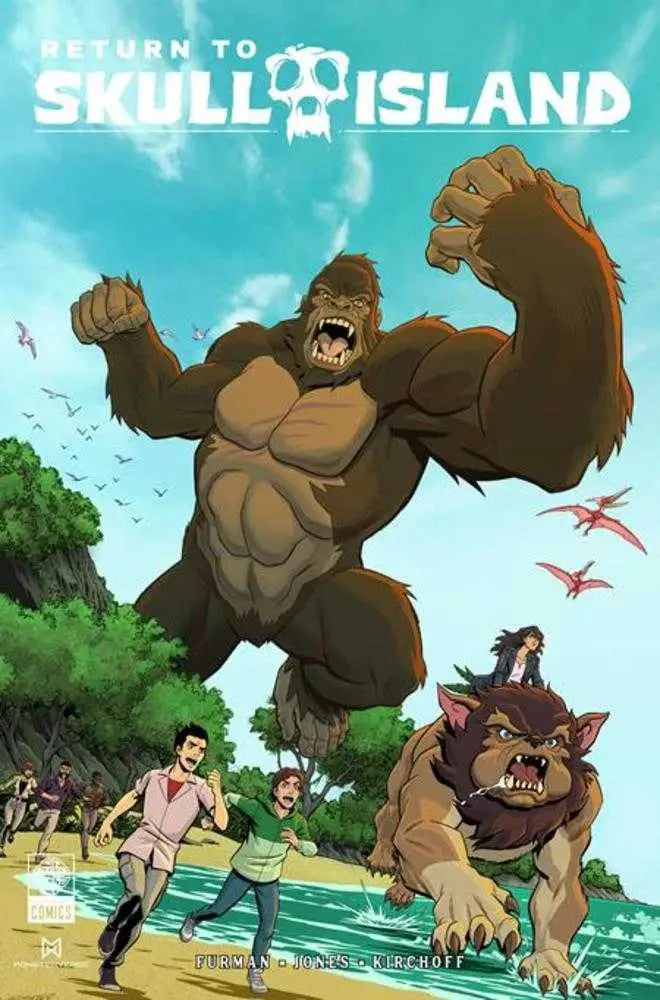 Comic book cover featuring a giant ape and island scene from Skull Island Return to Skull Island #1 Cover B Chris Jones variant