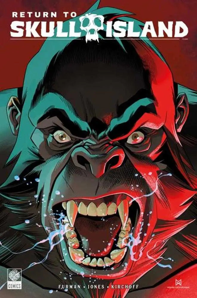 Comic book cover featuring enraged gorilla Skull Island Cover C Chris Jones Kong headshot variant