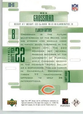 Rex Grossman - 2003 Upper Deck MVP - #QB-10 - Future MVP Football - Football Card Single