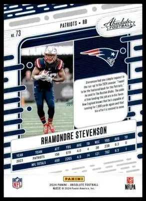 Rhamondre Stevenson 2024 Panini Absolute Green #73 New England Patriots