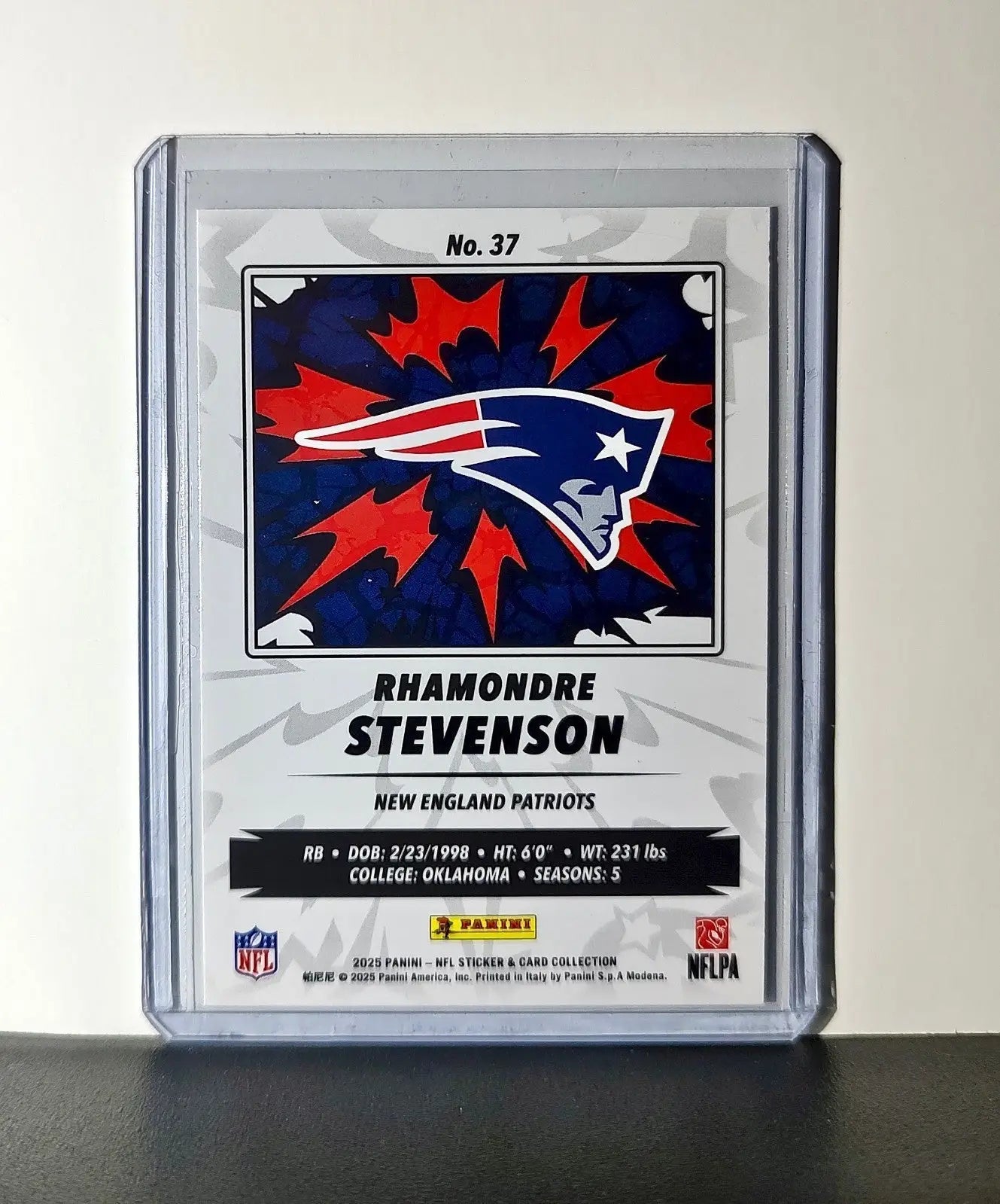 Rhamondre Stevenson 2025 Panini NFL #37 Sticker Card New England Patriots - Football Card Single