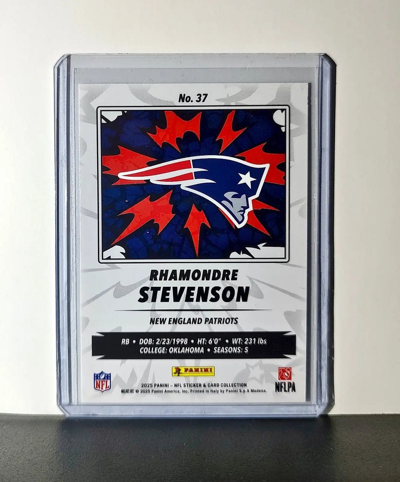 Rhamondre Stevenson 2025 Panini NFL #37 Sticker Card New England Patriots