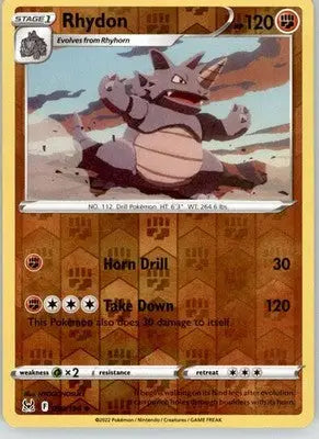 Rhydon - Lost Origin - 090/196 - Reverse Holo LP Pokemon - Pokémon Card Single