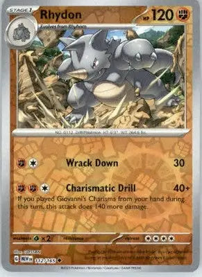 Rhydon - SV: Scarlet & Violet 151 - 112/165 - Reverse Holo NM - Pokémon Card Single