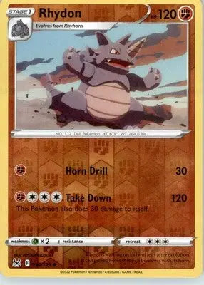 Rhydon - SWSH01: Sword & Shield Base Set - Reverse Holo LP - #098/202 - Pokémon Card Single
