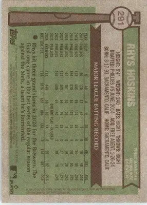 Rhys Hoskins - 2025 Topps Heritage - #291 - Baseball - Baseball Card Single