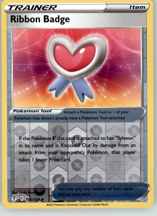 Ribbon Badge - Evolving Skies - 155/203 - Reverse Holo LP Pokemon - Pokémon Card Single