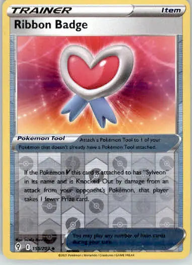 Ribbon Badge - SWSH07: Evolving Skies - 155/203 - Reverse Holo LP - Pokémon Card Single