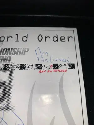 Ric Flair Arn Anderson Goldberg 12 Signed Flyer WWE NWO WCW JSA Auto Page Ticket