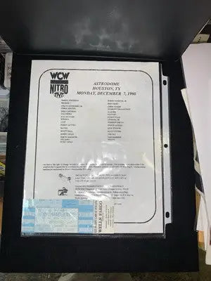 Ric Flair Arn Anderson Goldberg 12 Signed Flyer WWE NWO WCW JSA Auto Page Ticket