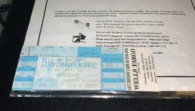 Ric Flair Arn Anderson Goldberg 12 Signed Flyer WWE NWO WCW JSA Auto Page Ticket