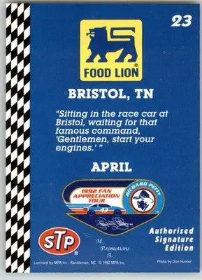 Richard Petty - 1992 Food Lion Richard Petty - #23 - Racing - Racing Card Single