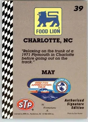 Richard Petty - 1992 Food Lion Richard Petty - #39 - Racing - Racing Card Single