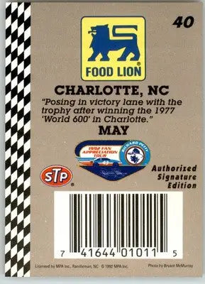 Richard Petty - 1992 Food Lion Richard Petty - #40 - Racing - Racing Card Single