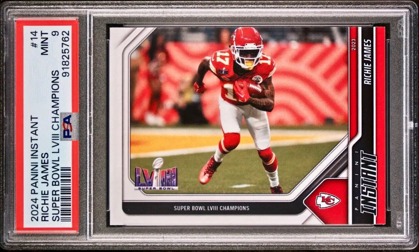 Richie James 2023 Panini NFL Superbowl Champions #14 Card PSA 9 Mint - Football Card Single