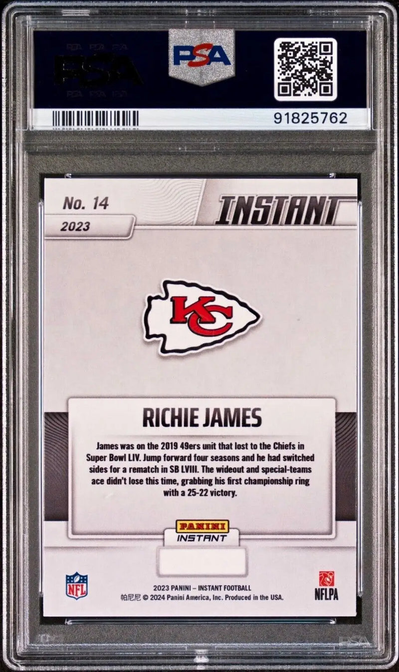 Richie James 2023 Panini NFL Superbowl Champions #14 Card PSA 9 Mint - Football Card Single