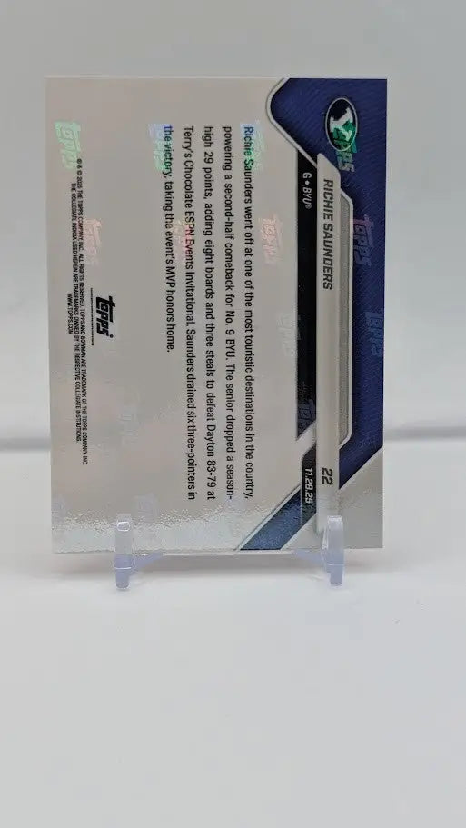 Richie Saunders BYU MVP - 2025-26 Bowman U NOW Basketball Card 22 - Red /5