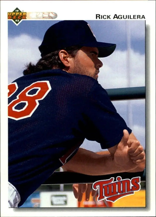Rick Aguilera 1992 Upper Deck MLB #130 Baseball Card Minnesota Twins - Baseball Card Single