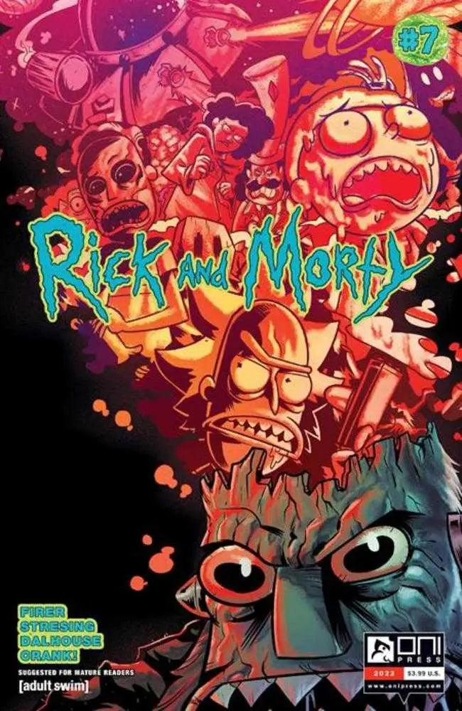 Rick and Morty #7 Cover A features intense art with chaotic scenes and extra-added bonus story