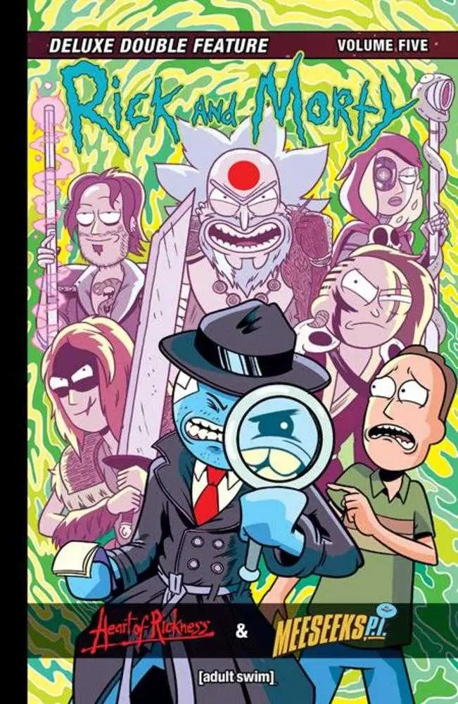 Rick and Morty comic book cover for Morty Deluxe Double featuring the Deluxe Double Feature volume