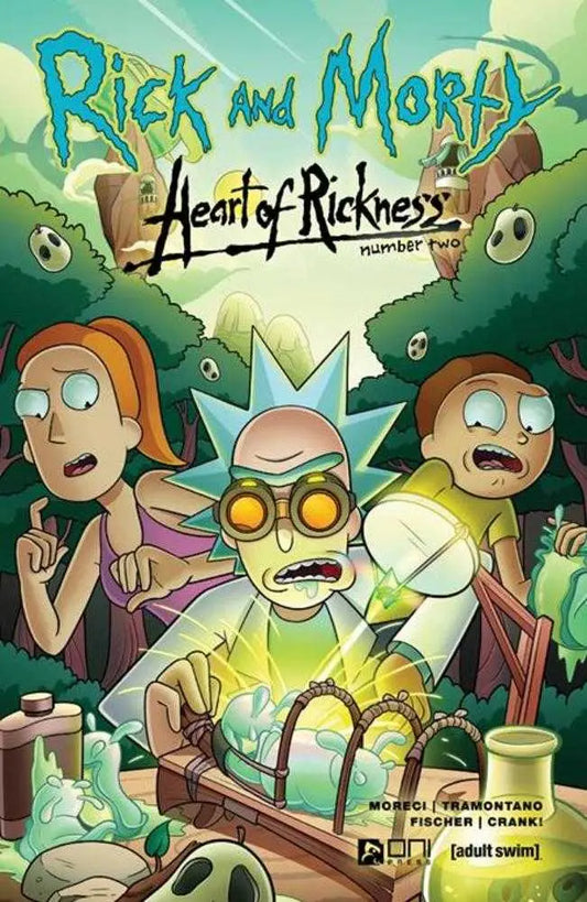 Comic book cover for Rick and Morty Heart of Rickness features dynamic animated characters
