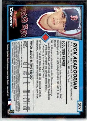 Rick Asadoorian - 2001 Bowman Chrome - #209 - AUTO Baseball - Baseball Card Single