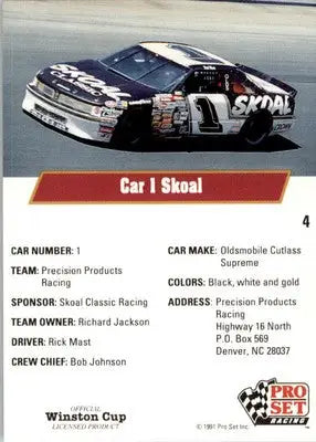 Rick Mast - 1991 Pro Set - #4 - Racing - Racing Card Single