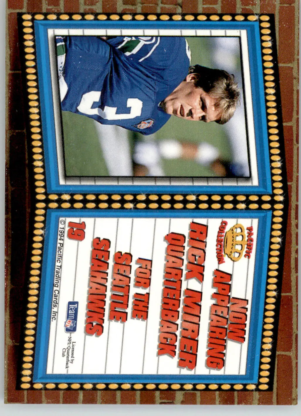 Rick Mirer - 1994 Pacific - #19 - Marquee Prisms Football - Football Card Single
