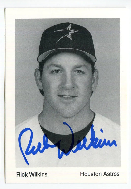 Rick Wilkins Autographed Signed 3x5 Photo - MLB Cubs Astros Team Issue - Sports Memorabilia