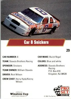 Rick Wilson’s Car - 1991 Pro Set - #29 - Racing - Racing Card Single
