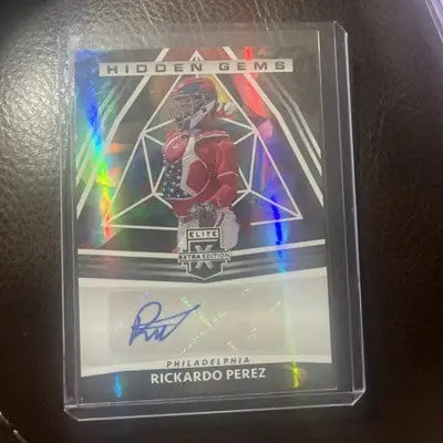 Rickardo Perez autographed trading card from 2022 Elite Extra Edition Hidden Gems collection