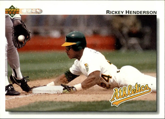 Rickey Henderson 1992 Upper Deck MLB #155 Baseball Card Oakland Athletics - Baseball Card Single