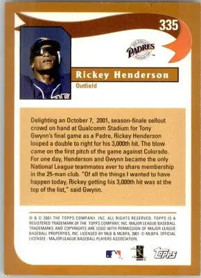 Rickey Henderson - 2002 Topps - #335 - Topps Limited Baseball - Baseball Card Single