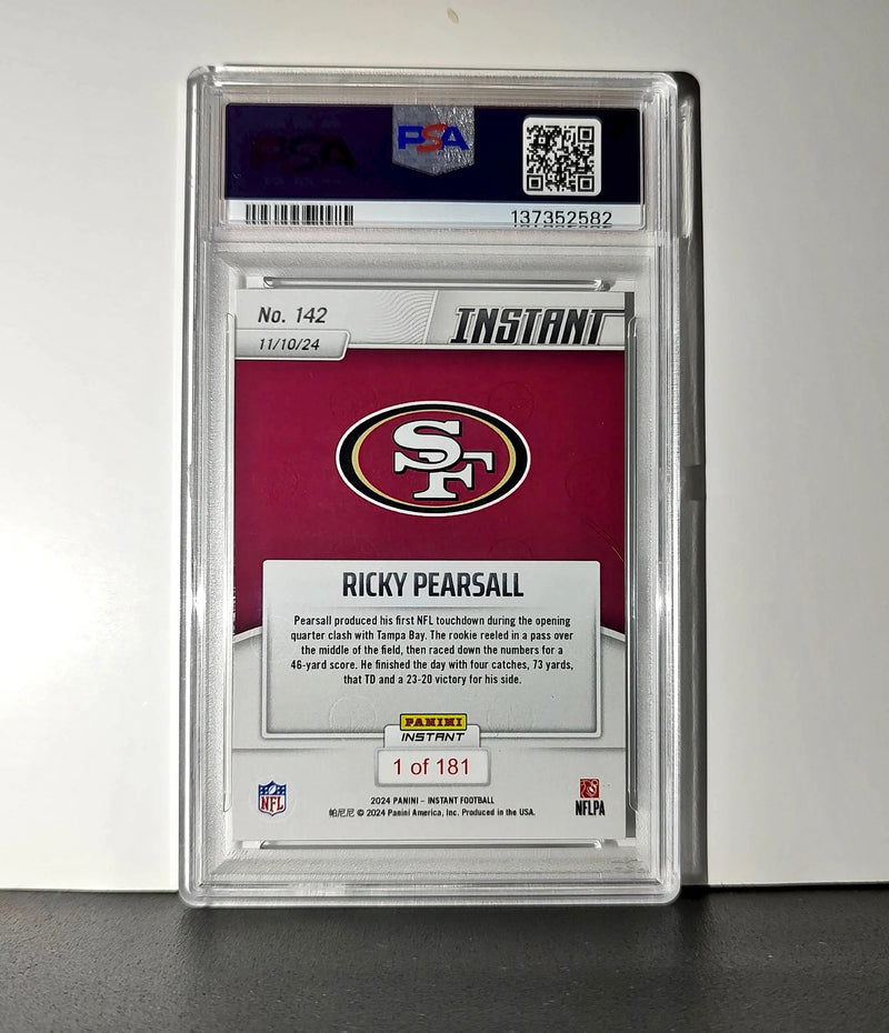 Ricky Pearsall Rookie 2024 Panini Instant NFL #142 PSA 10 Gem Mint