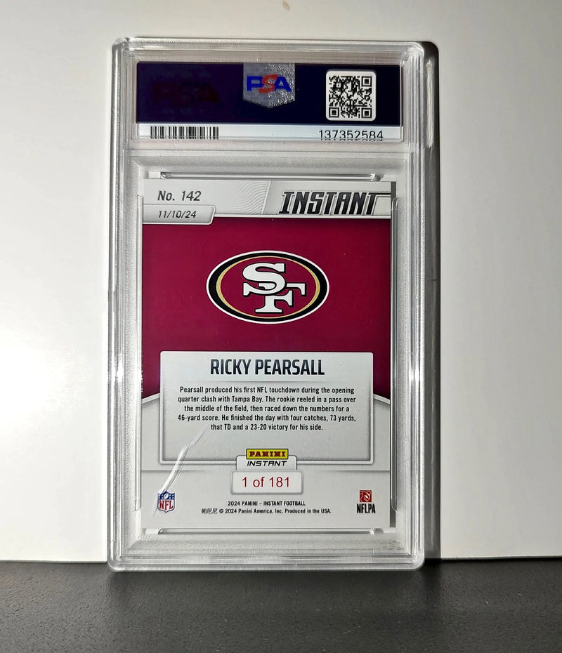 Ricky Pearsall Rookie 2024 Panini Instant NFL #142 PSA 10 Gem Mint