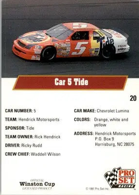 Ricky Rudd’s Car - 1991 Pro Set - #20 - Racing - Racing Card Single