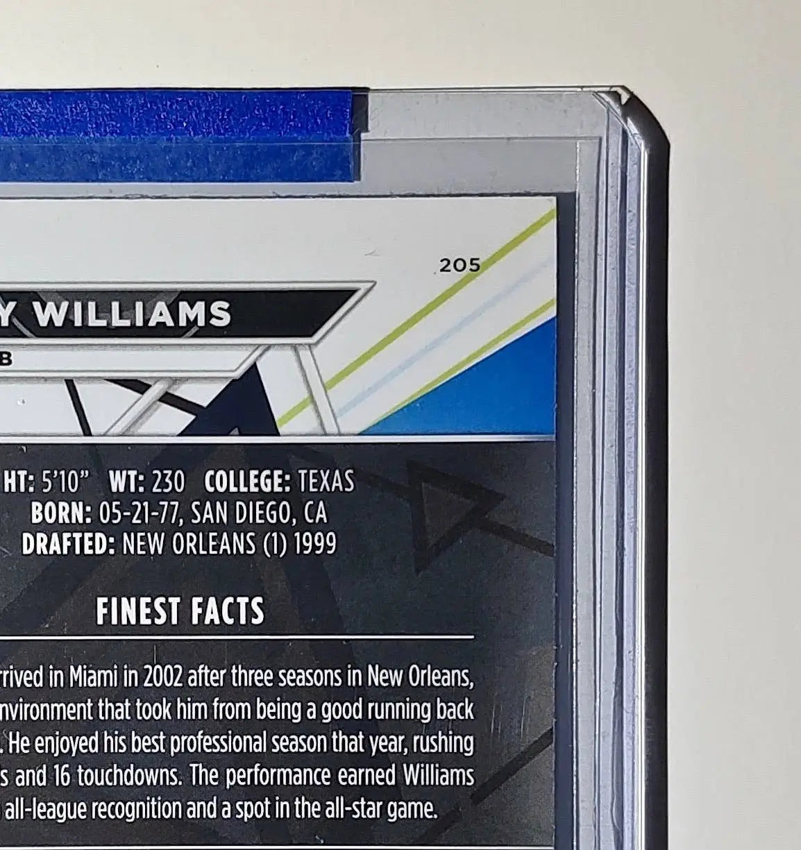 Ricky Williams 2023 Topps Finest Refractor NFL #205 Card Miami Dolphins - Football Card Single