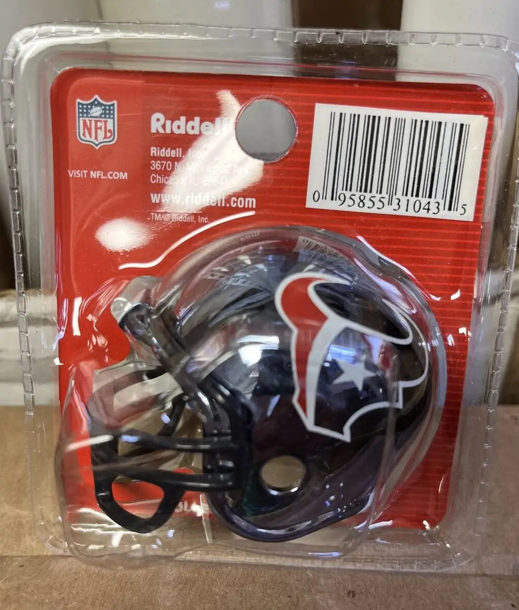 Riddell Houston Texans Pocket Pro Chrome NFL Football Mini Helmet MISP NEW - Sports Memorabilia