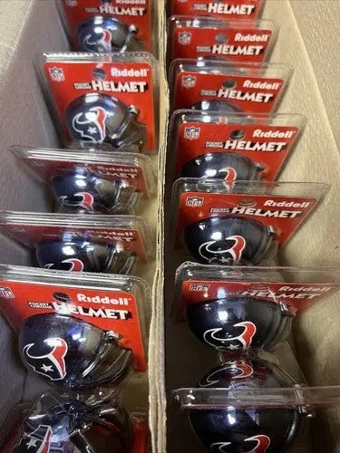 Riddell Houston Texans Pocket Pro Chrome NFL Football Mini Helmet MISP NEW - Sports Memorabilia