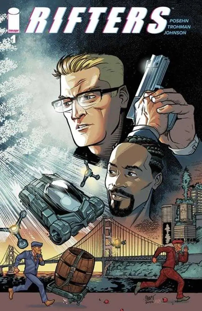 Comic book cover for Rifters #1 featuring dynamic artwork and cityscape, ideal for collectors