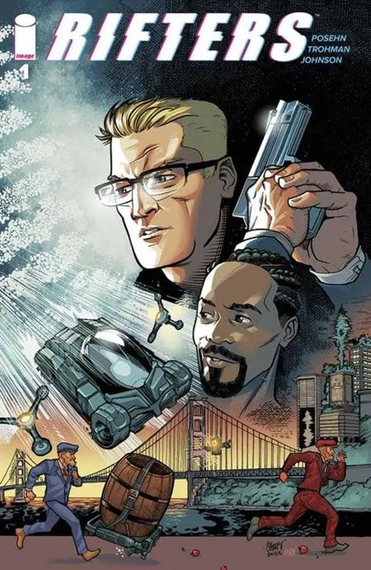 Comic book cover for Rifters #1 featuring dynamic artwork and cityscape, ideal for collectors