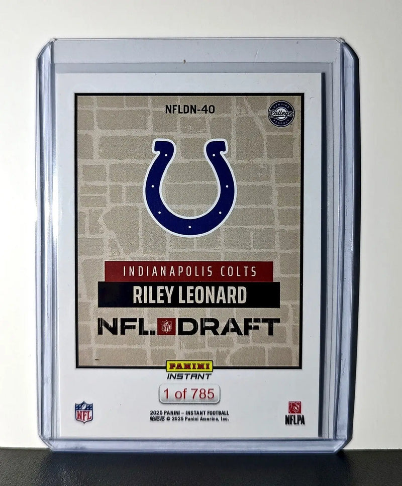 Riley Leonard Rookie 2025 NFL Draft #40 Card Indianapolis Colts 1 of 785 - Football Card Single
