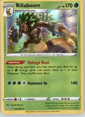 Rillaboom - Shining Fates - 013/072 - Holo Holobleed NM Pokemon - Pokémon Card Single