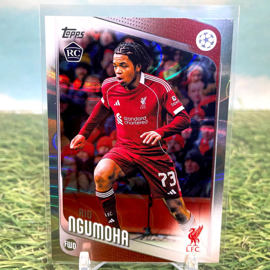 Rio Ngumoha 2025-26 Topps UEFA Club Competitions UCC Raindrops RC Liverpool #191 - Soccer Card Single
