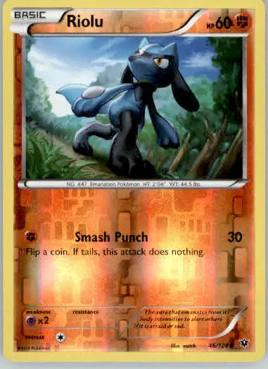 Riolu (46) - XY - Fates Collide - 46/124 - Reverse Holo LP - Pokémon Card Single