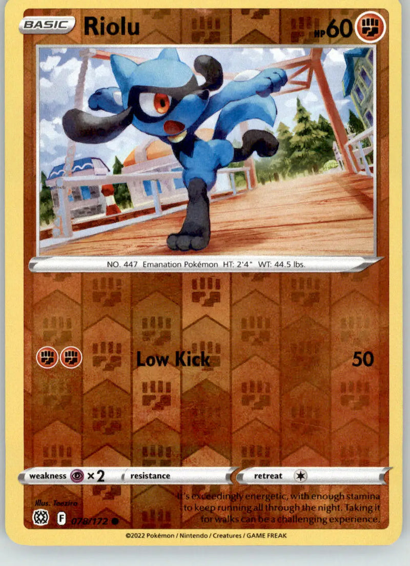 Riolu - Brilliant Stars - 078/172 - Reverse Holo LP Pokemon - Pokémon Card Single
