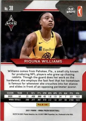 Riquna Williams - 2021 Panini Prizm WNBA - #38 - Basketball - Basketball Card Single