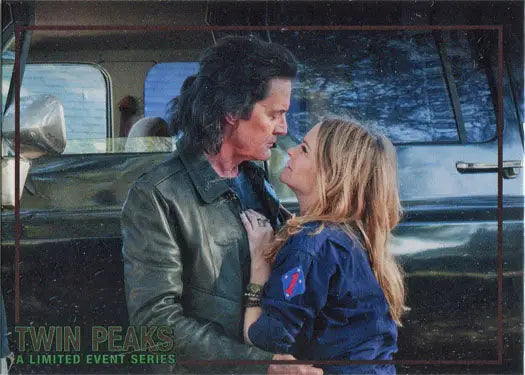 Couple embracing in vehicle showcased in Rittenhouse 2019 Twin Peaks trading card