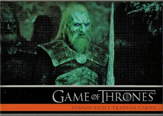 Ghostly green figure in armor holding a sword on Rittenhouse Game of Thrones promo card