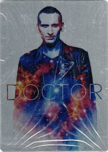 Man in cosmic galaxy leather jacket with DOCTOR, featured on Rittenhouse case topper card